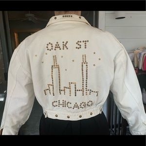 Vintage original owner made white denim jacket